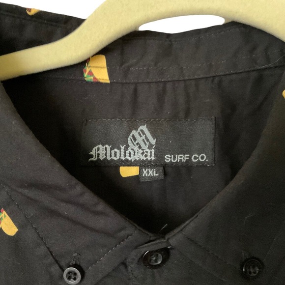 Molokai Surf Company Men's XXL Black Short Sleeve Shirt Taco Design New - Picture 6 of 11